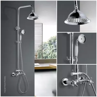Colonne de douche ROUSSEAU Retro - Chrome, design vintage