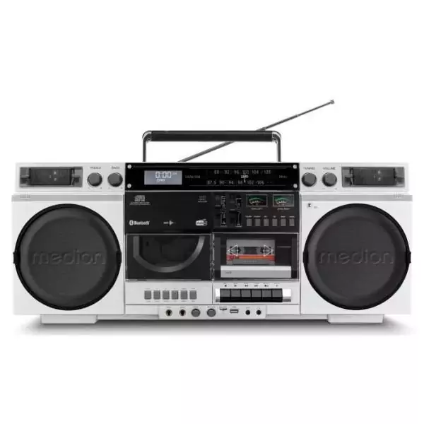 Ghetto Blaster - MEDION - Vintage - DAB+ - CD/Cassette/USB/MP3 - 2x10W RMS - Silver
