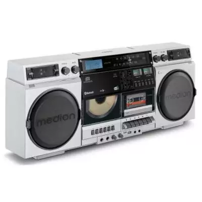 Ghetto Blaster - MEDION - Vintage - DAB+ - CD/Cassette/USB/MP3 - 2x10W RMS - Silver