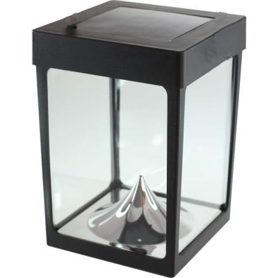 Photophore solaire pour table en verre noir - Décoration lumineuse
