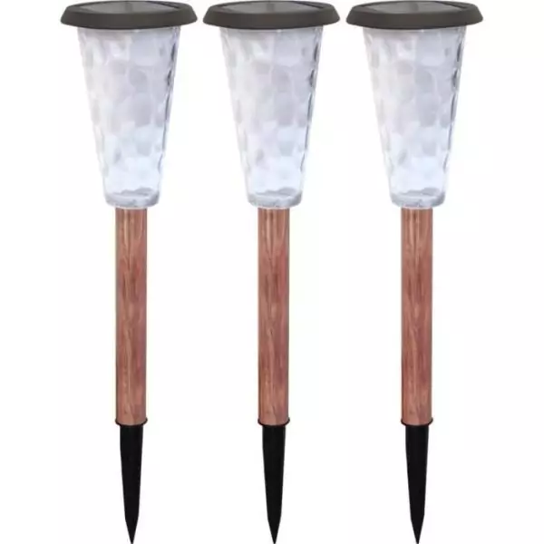 Lot de 3 balises solaires - Canopo - 20 lumens - Beige