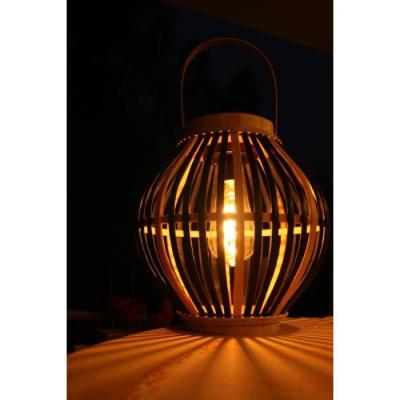 Lampe solaire en bambou - Olivie - Noir, Décoration Lumineuse