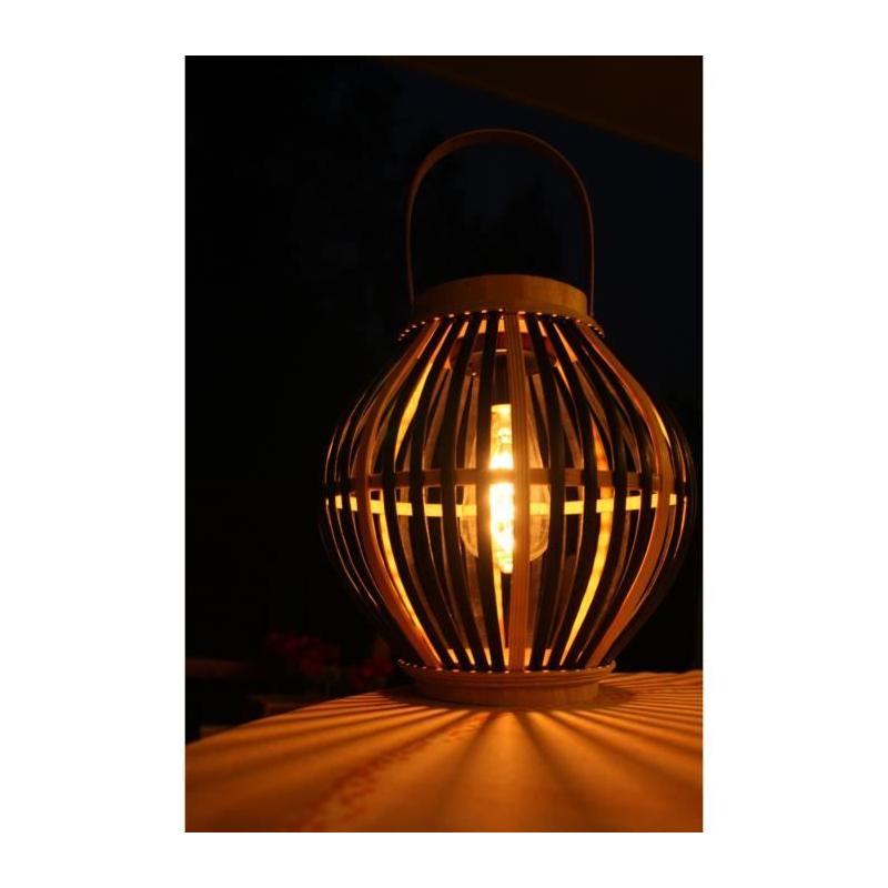 Lampe solaire en bambou - Olivie - Noir, Décoration Lumineuse