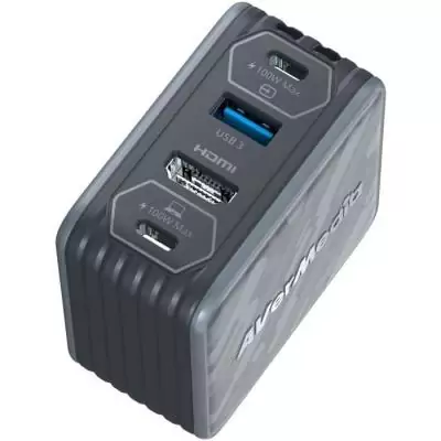 Chargeur GaN AVERMEDIA 100W + Capture Vidéo FHD GC313Pro Noir