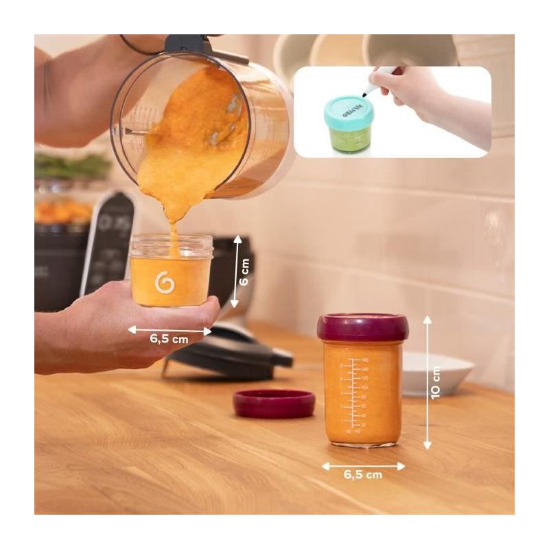 Ensemble de pots de conservation Babymoov Babybols en verre - 4x100 ml + 4x220 ml