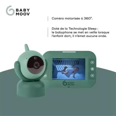 Caméra motorisée Babymoov YOO Twist avec vue 360° - Technologie Sleep et vision nocturne