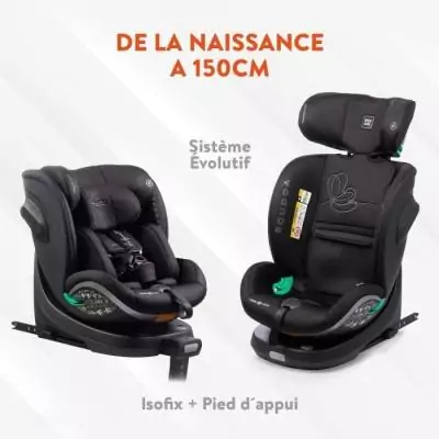 Siège auto BABYAUTO SCUDDA GREY DOBBY - Pivotant 360° - I-Size - ISOFIX