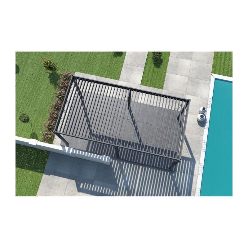 Pergola Aluminium OMBREA Bioclimatique Anthracite 3x6 m