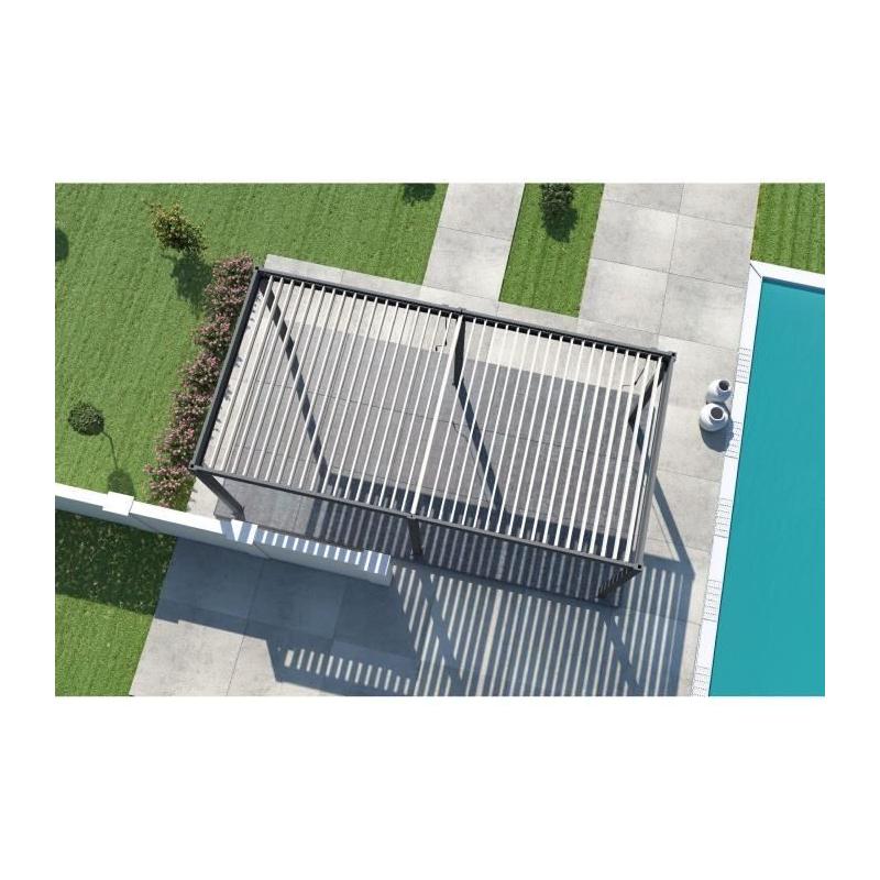 Pergola Aluminium OMBREA Anthracite/Blanc 3x6 m - Bioclimatique
