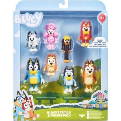 Figurines BLUEY - Coffret 8 personnages articulés - Univers de la série