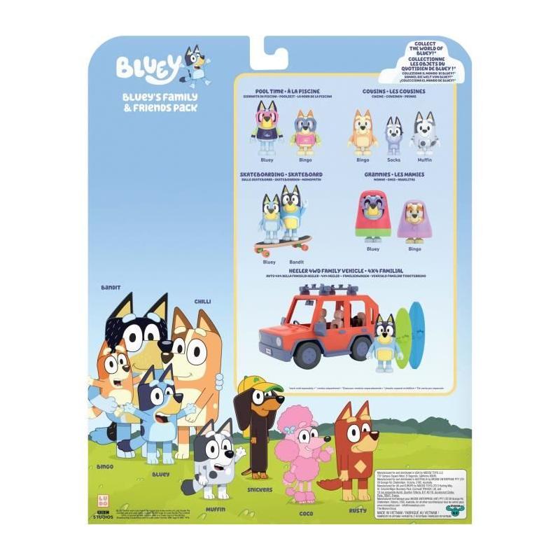 Figurines BLUEY - Coffret 8 personnages articulés - Univers de la série