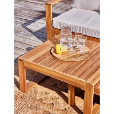 Salon d'angle modulable en bois d'acacia blanc - 5 pers.