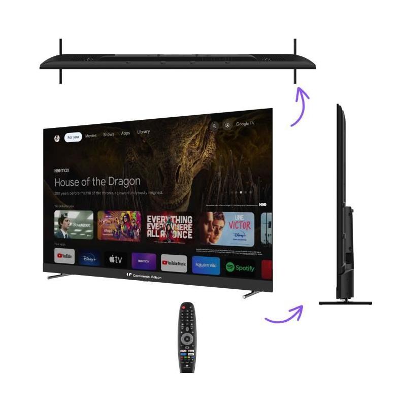 TV LED Continental Edison 65'' QLED UHD 4K Smart