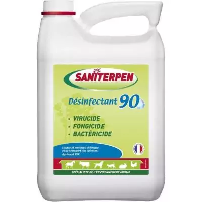 Désinfectant SANITERPEN 90 - 5L | Élimine odeurs | Pour habitat animal