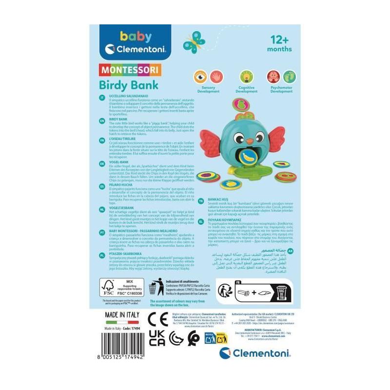 L'oiseau tirelire Montessori CLEMENTONI - Jouet éducatif CLE EVEIL