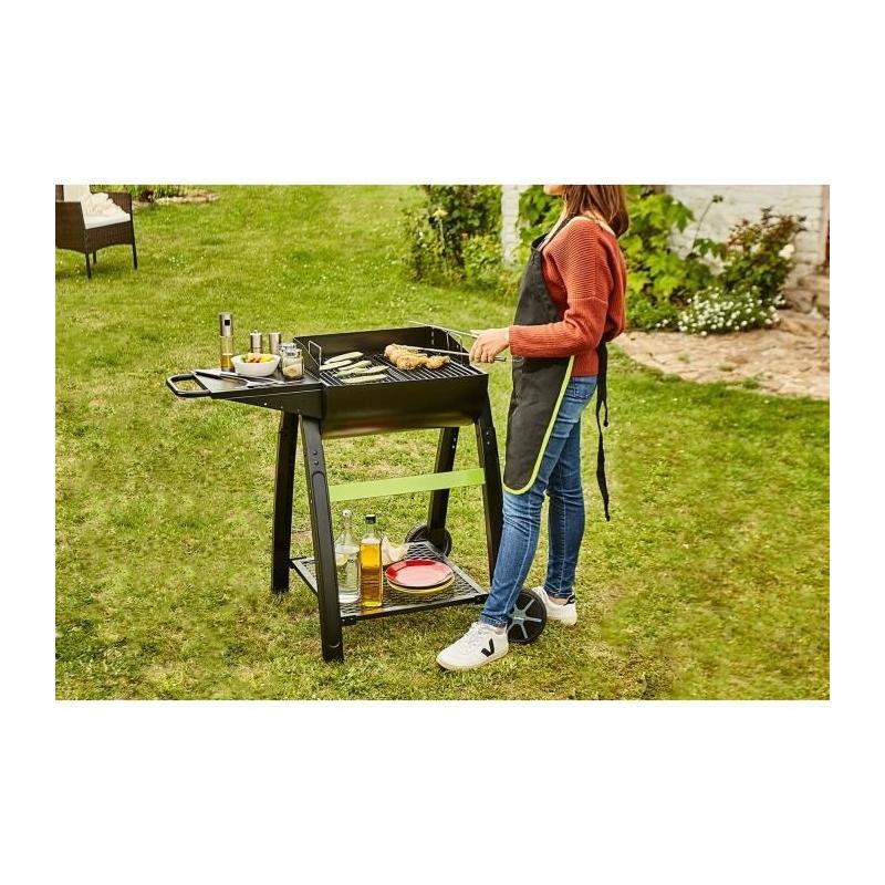 Barbecue au charbon de bois COOK'IN GARDEN - TONINO 50 - Noir - Pratique et élégant