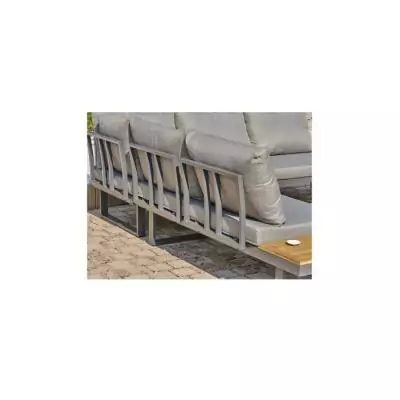 Salon de jardin aluminium 5 places gris anthracite et bois d'acacia