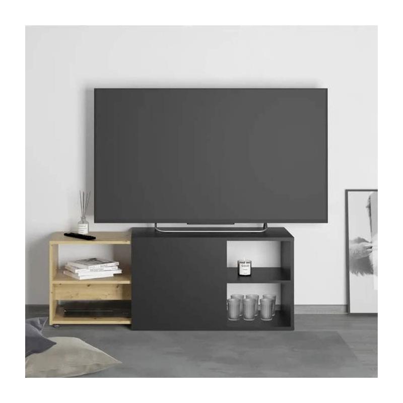 Meuble TV 2 compartiments ouverts 133,5x39,9x49,2 cm - Élégance et fonctionnalité