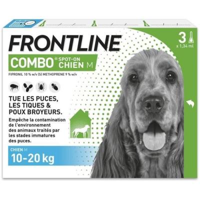 Traitement antiparasitaire efficace pour chiens de 10 à 20 kg - FRONTLINE 3 Pipettes
