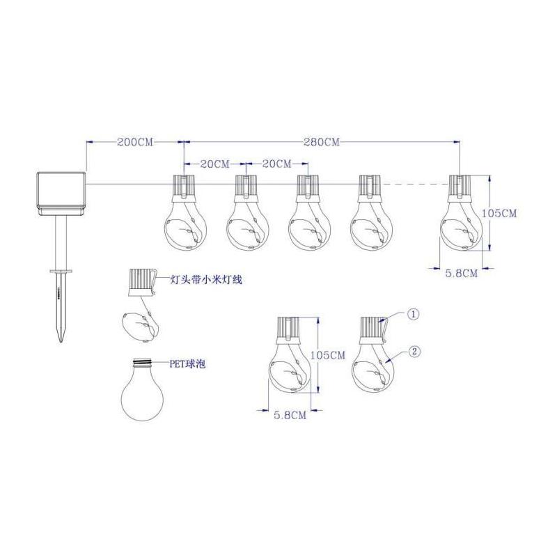 Décoration lumineuse Guirlande GALIX - Blanc chaud - 15 Ampoules