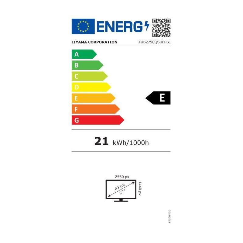Écran PC IIYAMA XUB2790QSUH-B1 27" QHD IPS 100Hz - Pied ajustable
