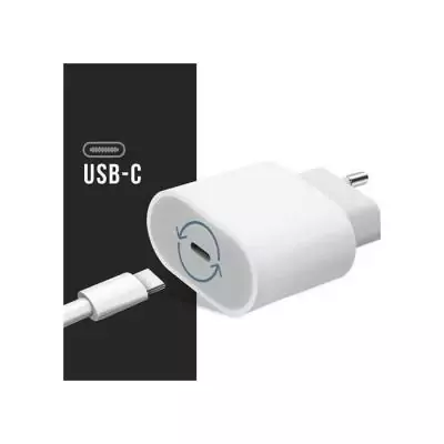 Adaptateur secteur USB-C 20?W original Apple – Charge rapide iPhone & iPad