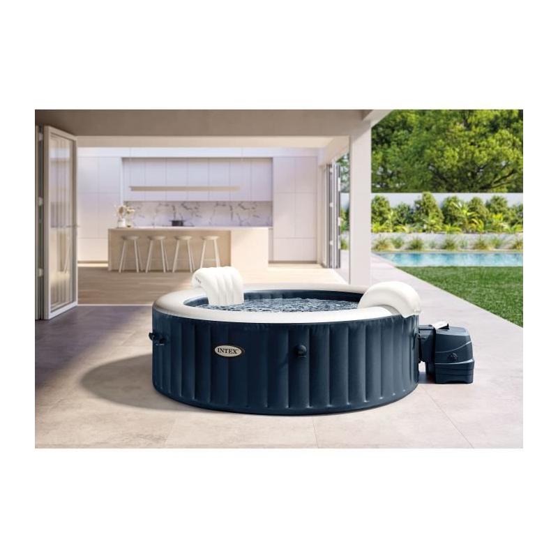 Spa Gonflable 6 places Pure Spa Blue navy avec plateau LED - Kit complet