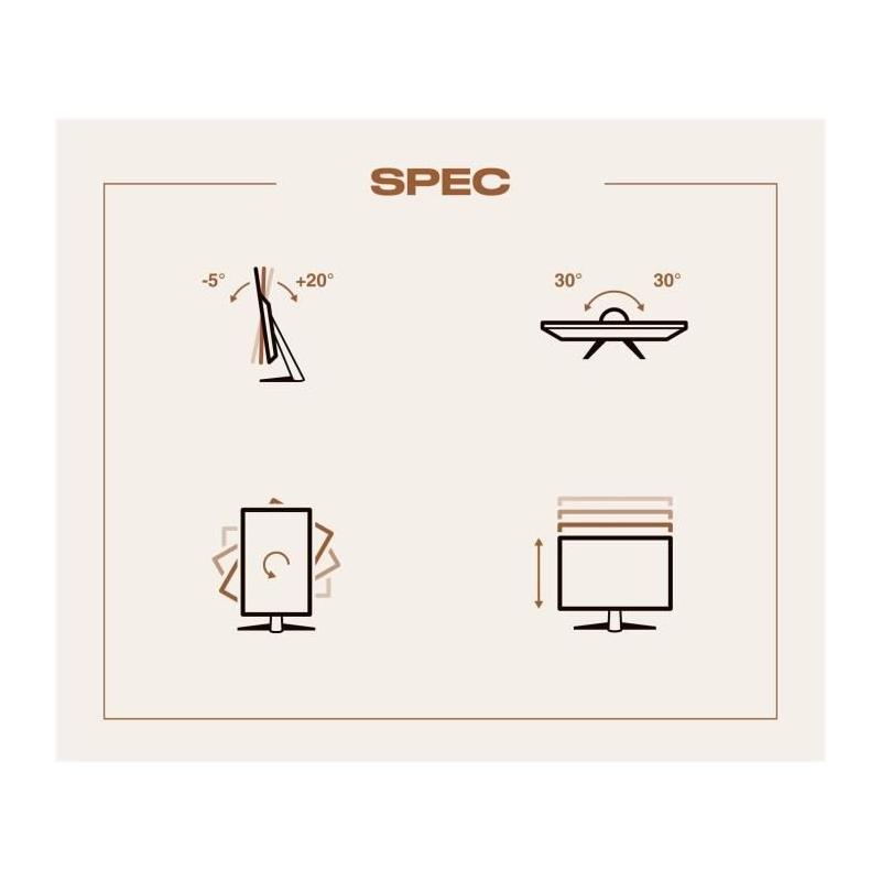 Écran PC JAPANNEXT 23,8 FHD IPS - Pied ergonomique