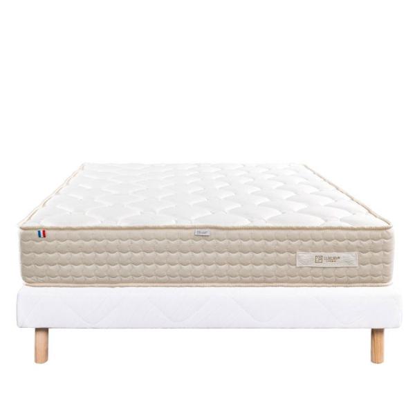 LUXURY LITERIE - Ensemble matelas + sommier - SUBLIME - 140 x 190 cm - Tapissier - Ferme - Face été/hiver