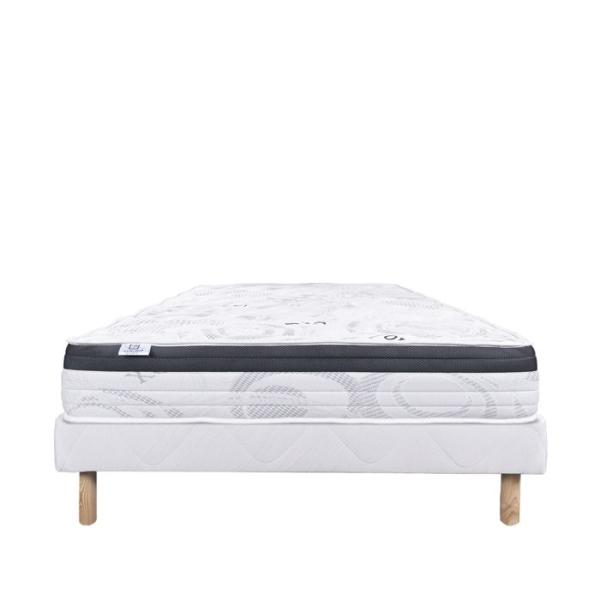 LUXURY LITERIE - Ensemble matelas + sommier - SLEEPLUX - 140 x 190 cm - Tapissier - Ferme - Face été/hiver
