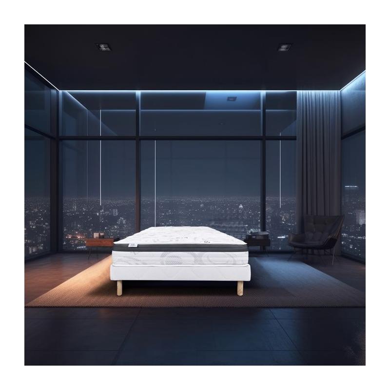 Ensemble matelas + sommier SLEEPLUX - 140x190 cm - Ferme - Été/Hiver
