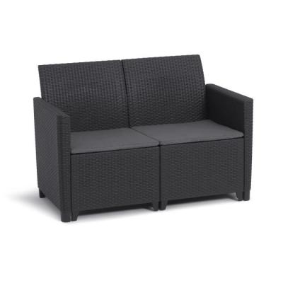 Ensemble de jardin modulable en résine tressée - Noir - KETER - 4 personnes