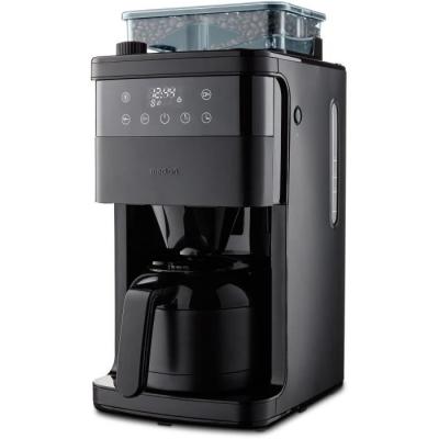 Cafetière Filtre Numérique Isotherme avec Broyeur - MEDION - 1000W - 1,0L - Noir