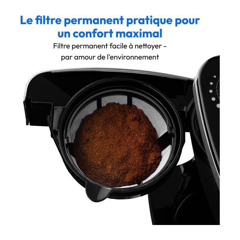 Cafetière Filtre Numérique Isotherme avec Broyeur - MEDION - 1000W - 1,0L - Noir