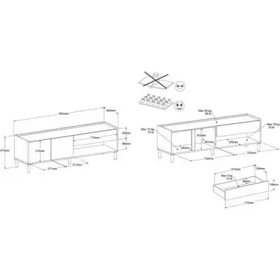 Meuble TV MORPHOS - Moderne et Pratique - Décor blanc / Chene - 150 x 47,3 x 40 cm Meuble TV MORPHOS - Moderne et Pratique - Décor blanc / Chene - 150 x 47,3 x 40 cm