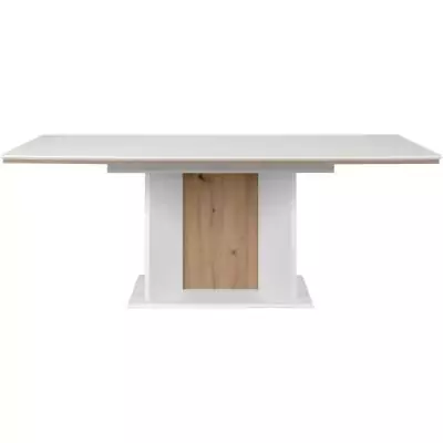 Table extensible NOVARA blanche/chêne artisan - 160/200 x 76 x 90 cm