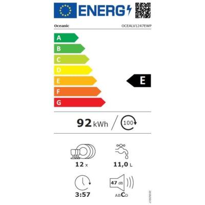 Lave-vaisselle Oceanic OCEALV1247EWP - 12 couverts - Blanc