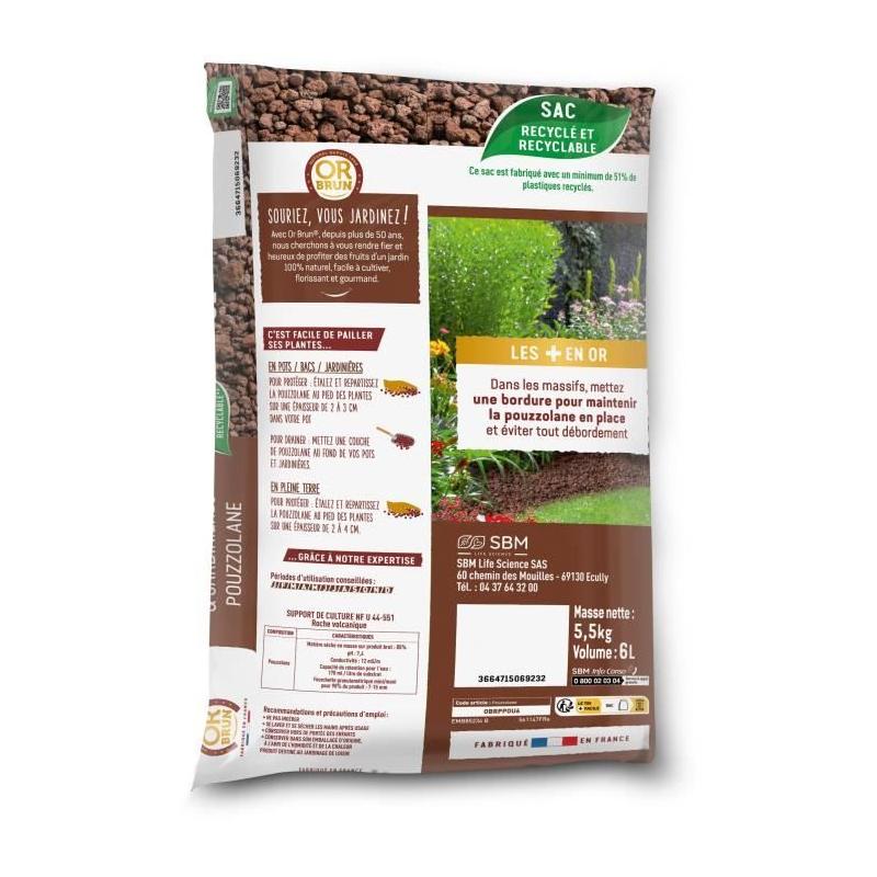 Paillage de Pouzzolane 6L - Protection Plantes