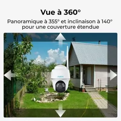 Caméra extérieure REOLINK B430 avec panneau solaire - Blanc Caméra extérieure REOLINK B430 avec panneau solaire - Blanc