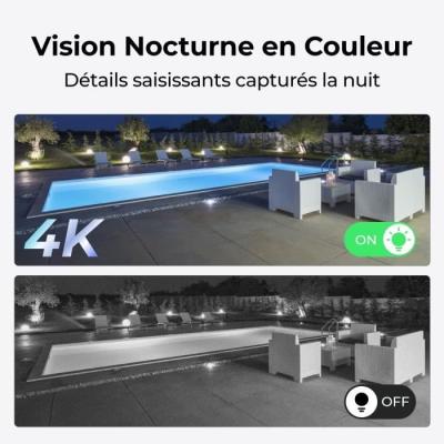 Caméra extérieure REOLINK B440 avec panneau solaire - Blanc