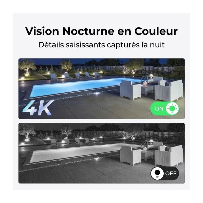 Caméra extérieure REOLINK B440 avec panneau solaire - Blanc