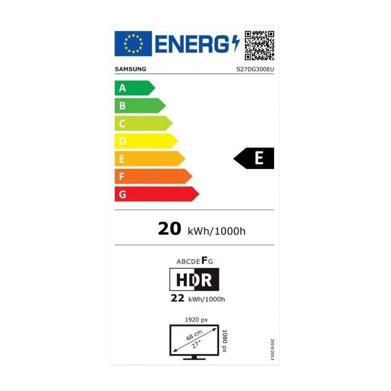 Écran PC Samsung Odyssey G3 G30D 27" FHD VA 180Hz 1ms Pivot/Orientable - Noir