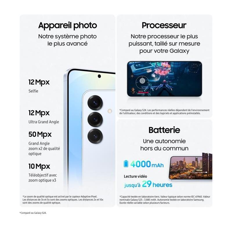 Smartphone SAMSUNG Galaxy S25 AI 128Go Vert d'eau