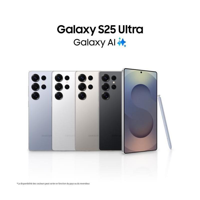 SAMSUNG Galaxy S25 Ultra AI Smartphone 256 Go Argent Titane - Performance et élégance