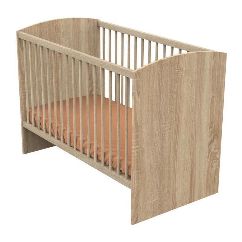 Ensemble complet trio bébé - Lit, Commode et Armoire - Sam Chêne doré