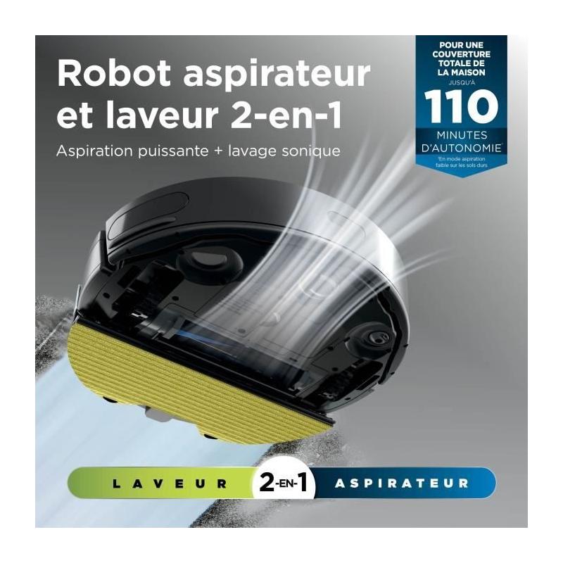 Aspirateur Robot et Laveur Auto-vidant 2-en-1 - Coin et Angle - Couverture Opti