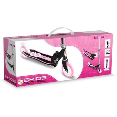 Trottinette pliable rose avec plateau ergonomique