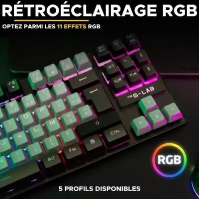 Clavier Gamer The G-Lab KEYZ CAESIUM RGB Gris & Noir TKL - Compact et Lumineux Clavier Gamer The G-Lab KEYZ CAESIUM RGB Gris & Noir TKL - Compact et Lumineux