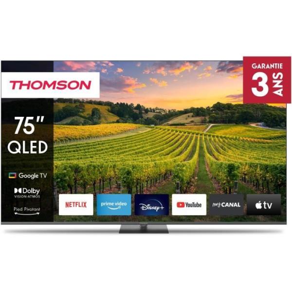 THOMSON - TV QLED 75QG5C14 - 75 (190 cm) - 4K UHD 3840x2160 - HDR 10 - Google TV - 2xHDMI 2.1 + 2xHDMI 2.0