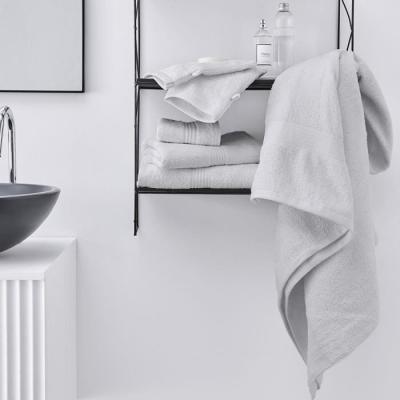 Ensemble de bain 100% coton - 2 Serviettes + 2 Draps - Craie